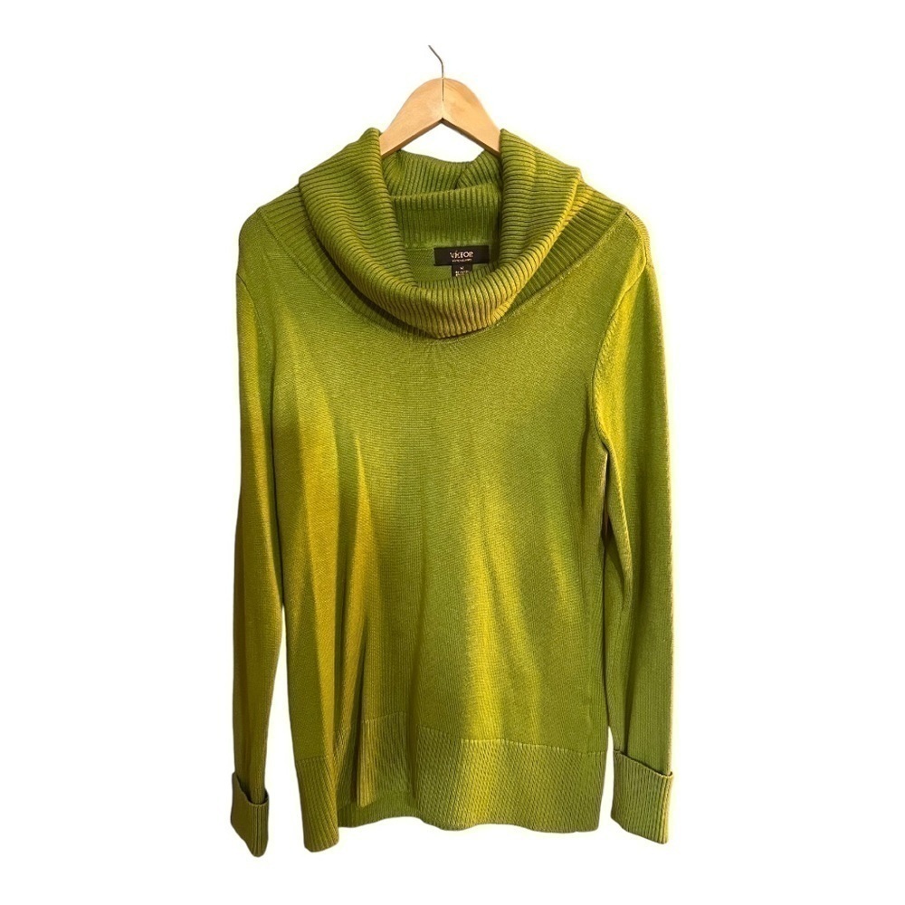 𝅺VICTOR‎ Alfaro green cowl neck sweater womens M